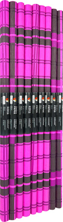 Paczka Bibuła marszczona 50x200 krata czarna na różowym jasnym 10 rolek