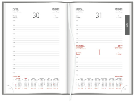 Kalendarz 2026 Aluminium Standard B6 dzienny srebny