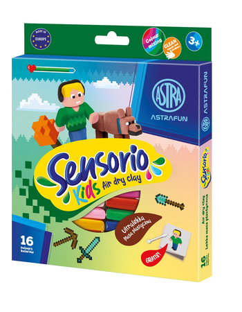 Masa plastyczna Astrafun Sensorio Kids Pixel 16 kolorów 1szt.mix