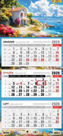 Kalendarz 2026 trójdzielny Romantico KT1 V89