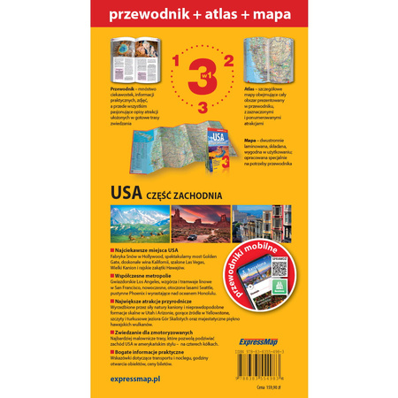 USA Część zachodnia 3w1 przewodnik + atlas + mapa