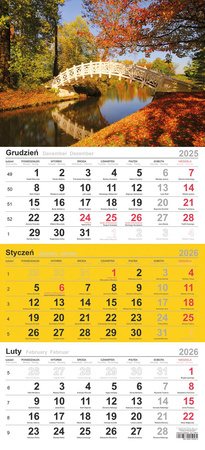 Kalendarz 2026 trójdzielny
