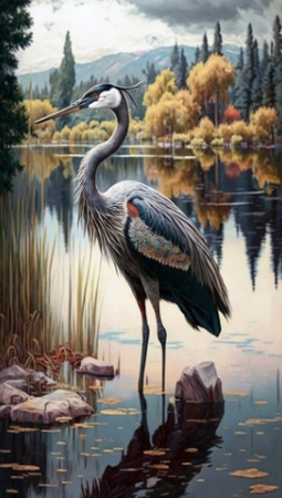 Diamentowa Mozaika Ptaki Żuraw NO-2002219