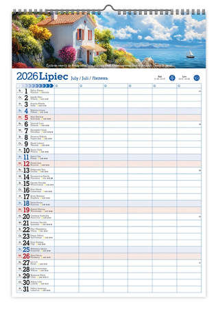 Kalendarz 2026 ścienny Organizer A3 V2