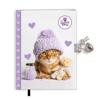 Pamiętnik z zakładką i kłódką The Sweet Pets Kot