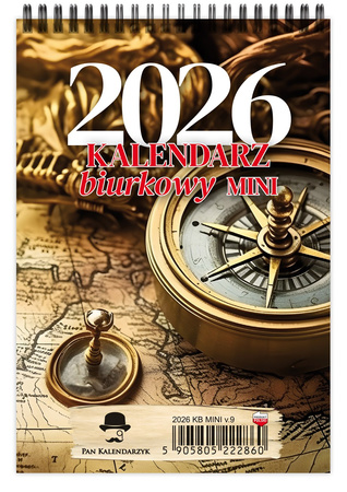 Kalendarz 2026 biurkowy pionowy tygodniowy na spirali KB MINI 1szt.mix
