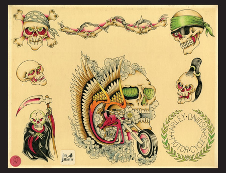 Original Tattoo Flash of John W. Harden wer. angielska
