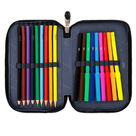 Piórnik 2 komorowy z wyposażeniem Neon Football