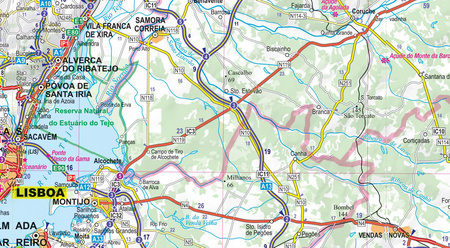 Portugal road and tourist map 1:500 000 laminat 2019