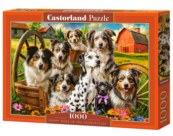 Puzzle 1000 Happy Dogs In The Countryside  C-105410-2