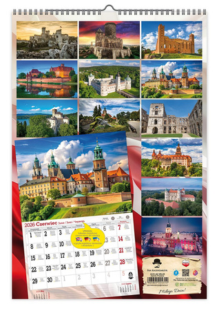 Kalendarz 2026 ścienny Zamki Polskie A3 VD22