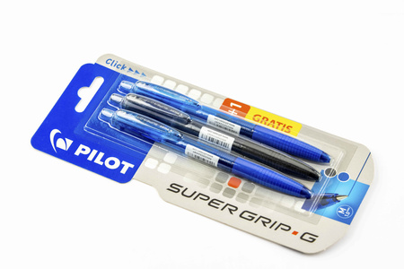 Długopis Super Grip G Pilot automatyczny 1x niebieski + 1x czarny + 1x niebieski gratis blister