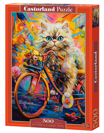 Puzzle 500  Kitten's Floral Ride B-54015