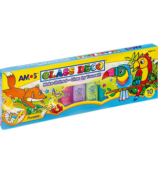 Farby witrażowe AMOS GD22P10 10 kolorów x22 ml