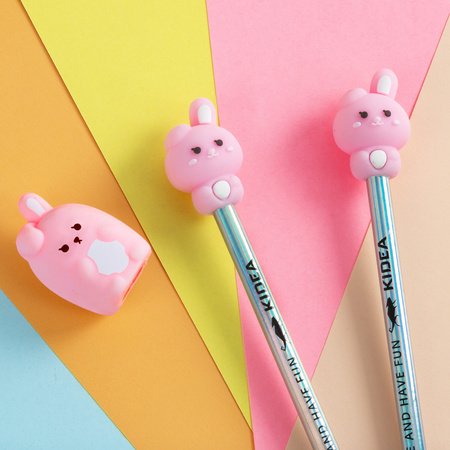 Zestaw 2 ołówki i temperówka Króliczek Kidea