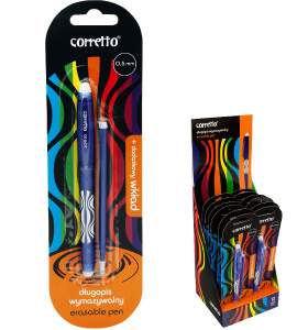 Długopis Corretto wymazywalny niebieski z wkładem na blisterze GR-1609