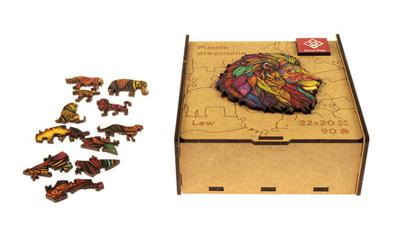 Puzzle 90 drewniane A4 Lew