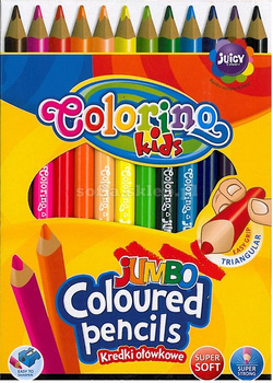 Kredki ołówkowe trójkątne jumbo Colorino Kids 12 kolorów