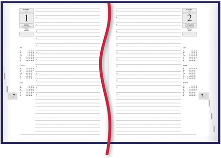 Kalendarz 2026 Asystent A5 dzienny bordo