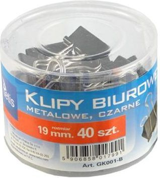 Klipy 19 mm Tetis 40 sztuk czarne
