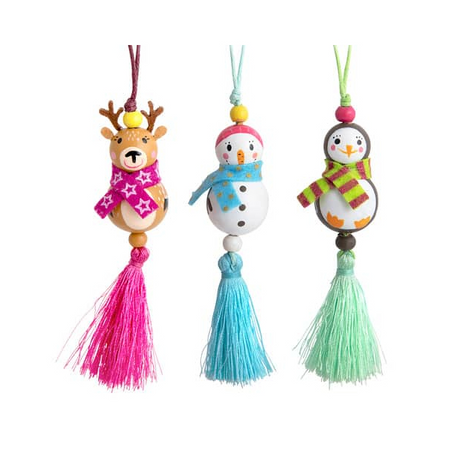 Mini drewniany breloczek na szczęście Magic Moments 1szt.mix