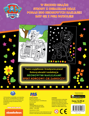 Odblaskowy zawrót głowy z Psim Patrolem. Psi Patrol. Neon. Moc kolorów