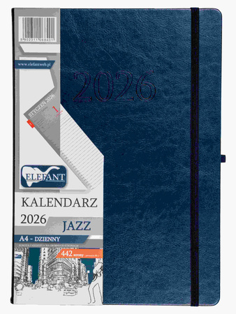 Kalendarz 2026 Jazz A4 dzienny granatowy