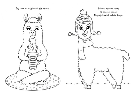 Wesołe lamy. Koloruj i rysuj