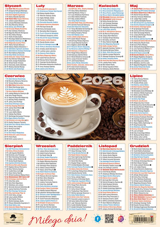 Kalendarz 2026 listkowy KLB4 1szt.mix