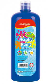 Farba akrylowa KEYROAD butelka 1000ml niebieska