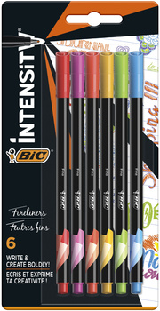 Cienkopisy Intensity Fine mix Rainbow BIC blister 6 kolorów