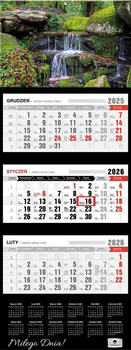 Kalendarz 2026 trójdzielny premium Zen KT2–V.72