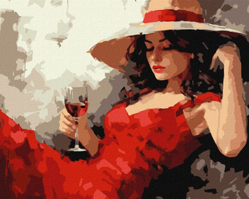 Malowanie po numerach IDEYKA 40x50cm Dziewczyna w kapeluszu