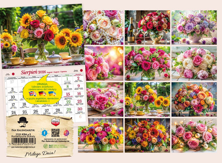 Kalendarz 2026 ścienny albumowy Romantyczne bukiety KSA V3