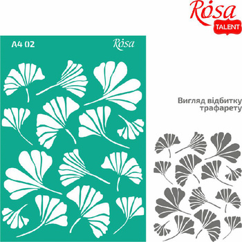 Szablon samoprzylepny wielokrotnego użytku liście miłorzębu 21x29.7cm