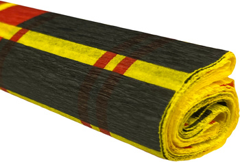 Paczka Bibuła marszczona 50x200 krata czarna na żółtym 10 rolek