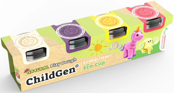 Naturalna ciastolina w eko-kubkach 4 kolory