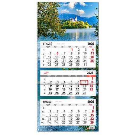 Kalendarz 2026 trójdzielny SB12-2 Zamek