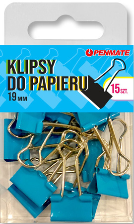 Klipsy do papieru Penmate Jasnoniebieskie 19 mm TT8325