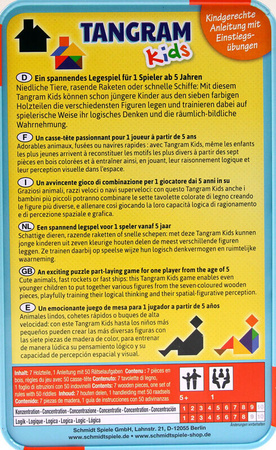 Gra Tangram dla dzieci w metalowej puszce