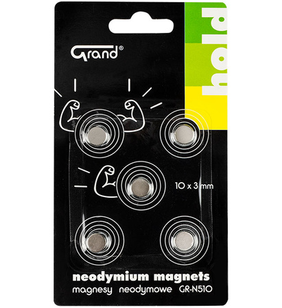 Magnesy neodymowe GRAND 10mm 5szt.