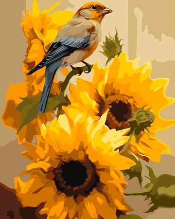 Malowanie po numerach Zięba na psiance 40x50 cm