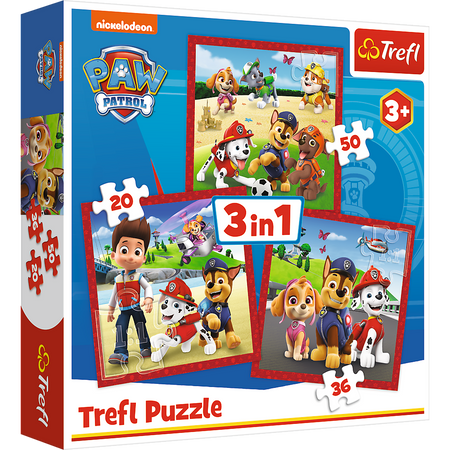 Puzzle 3w1 Wesołe pieski Paw Patrol 34867