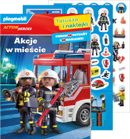 Akcje w mieście. Playmobil Action Heroes. Tatuaże i naklejki