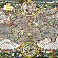 Puzzle 1000 Antyczna mapa Świata Pieter van den Keere FTJP070