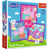 PUZZLE 3w1 Zwyczaje świnki Peppy 34893