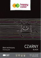 Paczka Blok techniczny czarny A3 170g Happy Color 10sztuk