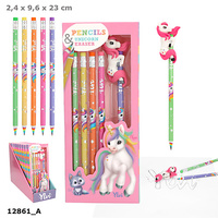 Ołówki tęczowe + figurka Jednorożec Ylvi 12861A