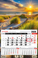 Kalendarz 2026 trójdzielny jednodzielny Plaża KTJ1  V44