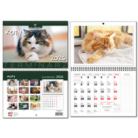 Kalendarz 2026 A3 Terminarz 13 planszowy Koty